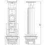 OR-AE-1357 - Gniazdo meblowe 3x250V AC wysuwane z blatu z ładowarką USB, blokadą i przewodem 1,8m, srebrny - Orno