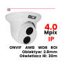 BCS-P-214R3M - Kamera kopułkowa, 4Mpix, IP, 2.8 mm, IR: 30m, WDR, ROI, ICR, AWB, AGC, IP66, H.265 - BCS POINT