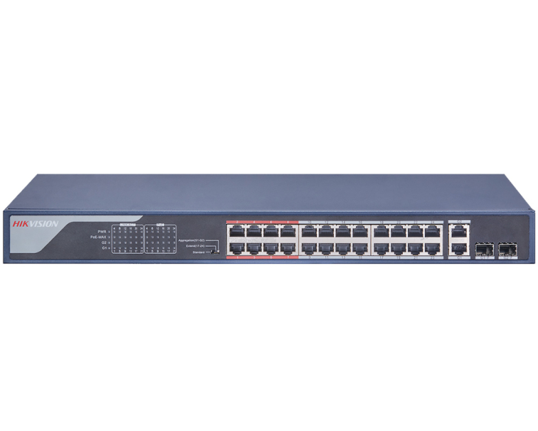 DS-3E0326P-E(B) - Switch 24x PoE + 2x Combo, 370W - Hikvision | 6941264013983