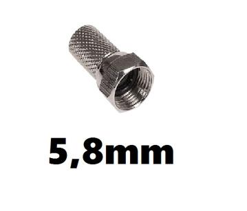 Wtyk / złącze typ F 5,8mm na RG59 nakręcane z uszczelką