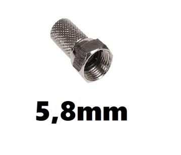 Wtyk / złącze typ F 5,8mm na RG59 nakręcane z uszczelką