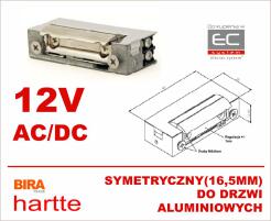XS12U - Elektrozaczep 12VAC/DC symetryczny do drzwi aluminiowych - Hartte