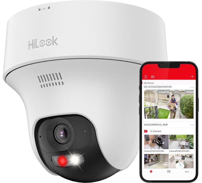 WIFICAM-T4 - Kamera obrotowa WiFi 4Mpx, EasyLink ADD-ON, Smart Hybrid Light - HiLook By Hikvision | WIFICAM-T4