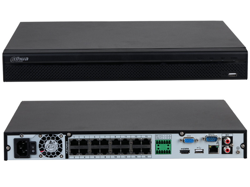 NVR4216-16P-4KS2/L - Rejestrator IP 16 kanałowy, do 8Mpx, 2xHDD, 16xPoE, H.265+ - DAHUA | 6939554981616