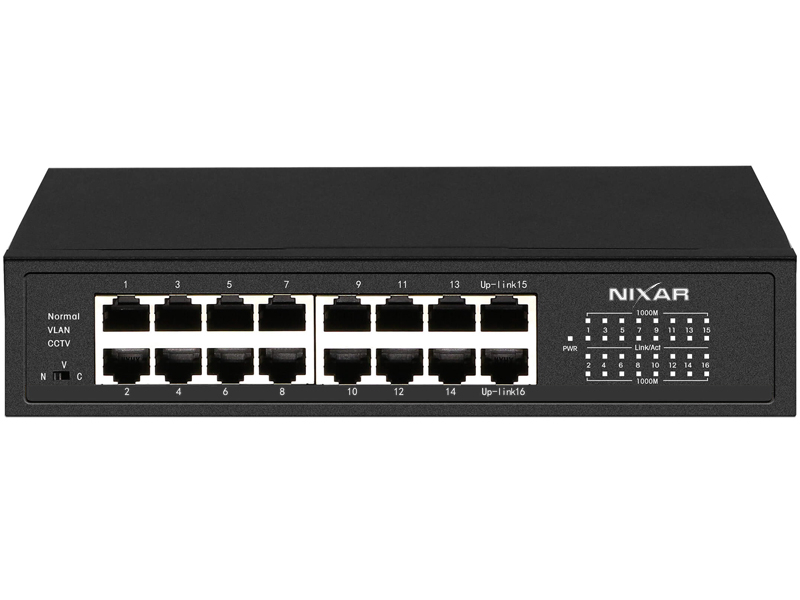 NX-S800-16G - Switch sieciowy 16x 10/100/1000Mbps, niezarządzalny - NIXAR | 5904035373304