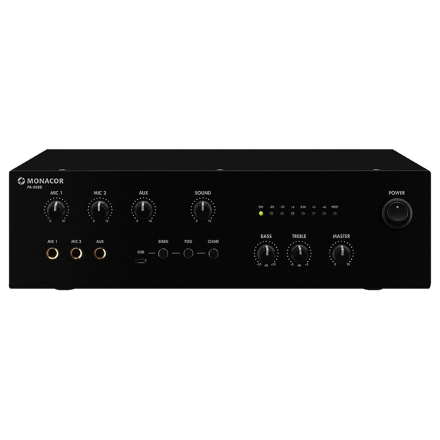 PA-888D - Cyfrowy wzmacniacz miksujący PA mono, 60W RMS, klasa D - MONACOR | PA-888D