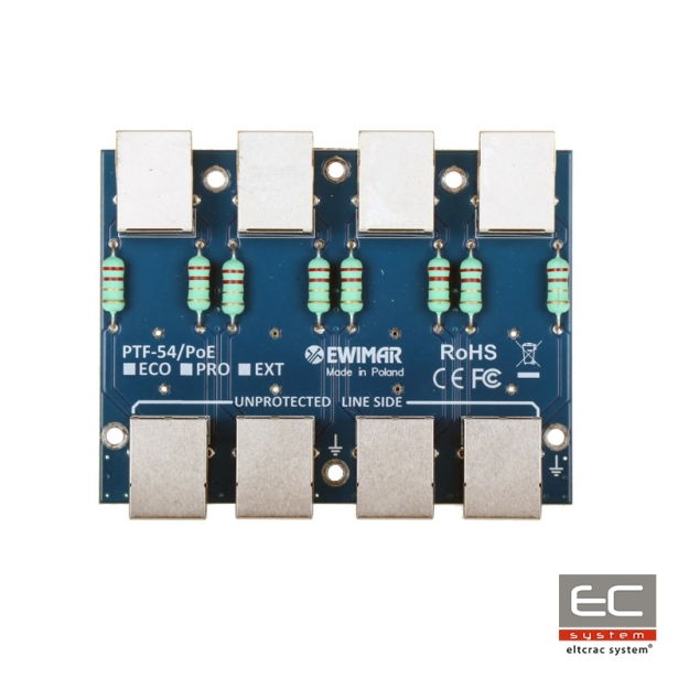 PTF-54-EXT/PoE - 4-kanałowy moduł ogranicznika przepięć sieci LAN - EWIMAR | 5904041750465