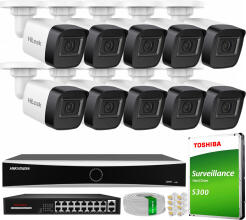 Zestaw do Monitoringu IP 4Mpx, 10 Kamer IPC-B141H-C, Rejestrator DS-7616NXI-K1, 16xPoE - HiLook by Hikvision | IPC-B141H-C(x10) NXI KIT