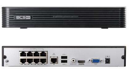 BCS-B-NVR0801-8P(2.0) - Rejestrator 8-kanałowy IP, do 8Mpx, 4K, 1xSATA, 8xPoE -  BCS Basic | BCS-B-NVR0801-8P(2.0)