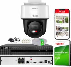 Zestaw do Monitoringu IP 6Mpx, 1 Kamera PTZ-N2C600M-DE Smart Hybrid Light, PoE - HiLook by Hikvision | PTZ-N2C600M-DE(x1) POE KIT