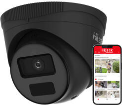 IPC-T241H-C BLACK - Kamera kopułkowa IP 4Mpx, 2.8mm, IR20m, PoE - HiLook by Hikvision | IPC-T241H-C BLACK