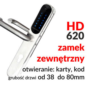 HD620 - Klamka, zamek na karty zbliżeniowe Mifare 13.56 MHz oraz szyfr do montażu wewnątrz