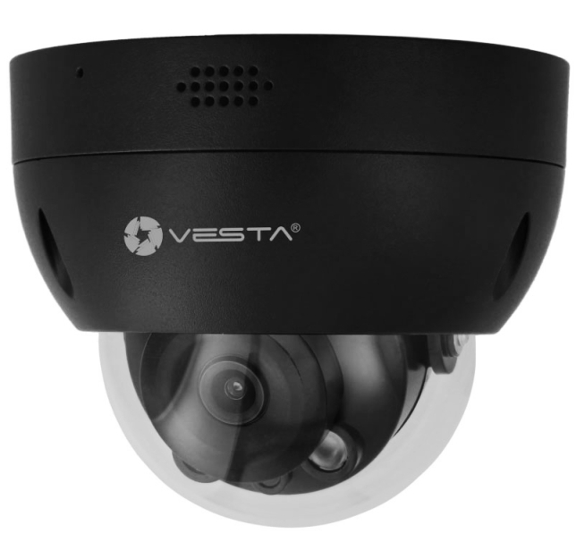 IPC-D24-ZAS-L-B - CZARNA Kamera kopułkowa IP 4Mpx, 2.7~13.5 mm Motozoom, IR&LED 40m, AI - VESTA | IPC-D24-ZAS-L-B
