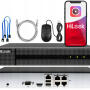 Zestaw do Monitoringu IP 4Mpx , 1 Kamera IP, Rejestrator 4ch PoE - HiLook by Hikvision