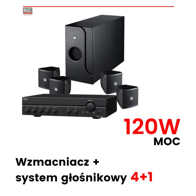 Zestaw systemu nagłośnienia 120W - Wzmacniacz A-2120 + system głośnikowy BS-301B - TOA | TOA2