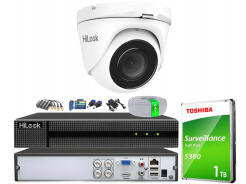 Zestaw do monitoringu TurboHD, 1 kamera 2Mpx, rejestrator 4ch - HiLook by Hikvision | TVICAM-T2M + DVR-4CH-4MP