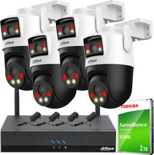 Zestaw do Monitoringu WiFi 2x 5Mpx, 4 Kamery P5D-5F-PV, Dual Light, WiFi - DAHUA | P5D-5F-PV(X4) WiFi KIT