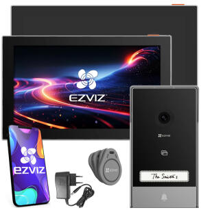 HP7 + SD7 - Wideodomofon IP 2-żyłowy, Panel dotykowy, WiFi, czytnik breloków - EZVIZ | CS-HP7+SD7