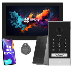 EP7 - Wideodomofon bezprzewodowy WiFi, 2K, Szyfrator, Czytnik, Panel Solarny - EZVIZ | 6941545631363