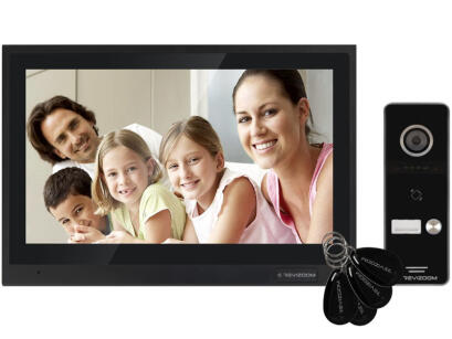 RM-T402HD BLACK/RC-411HD-C - Zestaw wideodomofonowy z czytnikiem RFID, analogowy, 2Mpx, WiFi, LAN, microSD - Revizoom | RM-T402HD BLACK/RC-411HD-C