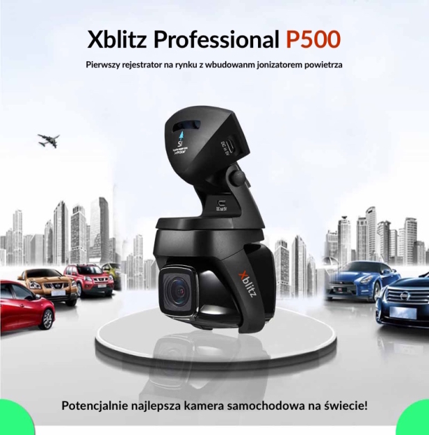 P500 - Rejestrator, kamera samochodowa FULL HD 1080P z jonizatorem powietrza - Xblitz