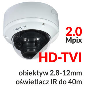 DS-2CE56D7T-VPIT3Z - Kamera kopułkowa 2.0 Mpix HD-TVI MOTOZOOM 2.8-12mm IR 40m WDR - HIKVISION | DS-2CE56D7T-VPIT3Z