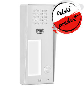 6025/PR1 - Kaseta zewnętrzna ze stali nierdzewnej z 1 przyciskiem i modułem informacyjnym serii ELITE - Miwi-Urmet | 6025/PR1
