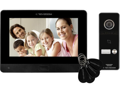 RM-T471HD BLACK/RC-411HD-C - Zestaw wideodomofonowy z czytnikiem RFID, analogowy, 2Mpx, WiFi, LAN, microSD - Revizoom | RM-T471HD BLACK/RC-411HD-C