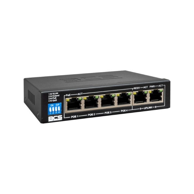 BCS-B-SP04G02G - Switch PoE niezarządzalny 6-portowy, Gigabitowy - BCS Basic | BCS-B-SP04G02G