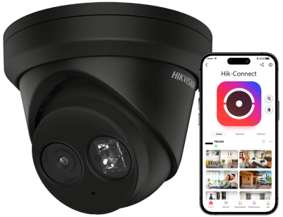 DS-2CD2363G2-IU-BLACK - Kamera kopułkowa IP 6Mpx, AcuSense, IP67, PoE, Mikrofon - Hikvision | 6941264098607