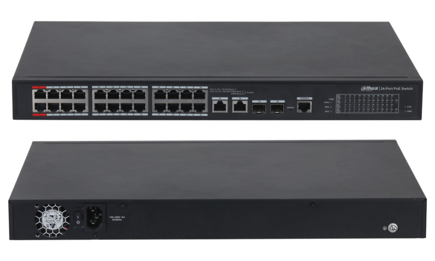 PFS4226-24ET-360-V3 - Switch przemysłowy PoE, 24x PoE + 4x RJ45/SFP Combo - DAHUA | 6923172528155