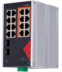 SF-SWI1808HIPOE-GF-AC-130-DIN - Switch przemysłowy, 16x RJ45 10/100/1000 Mbps, 2x SFP, 130W, DIN - Safire | SF-SWI1808HIPOE-GF-AC-130-DIN