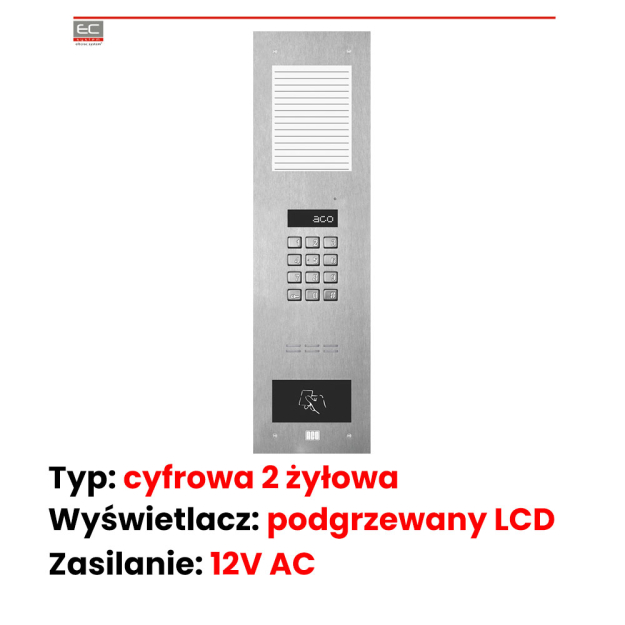 INSPIRO 13S+ - Centrala Slave, zamek szyfrowy, lista lokatorów, czytnik zbliżeniowy, 1020 lokali - ACO | INSPIRO 13S+
