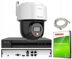 Zestaw do Monitoringu IP 4Mpx Kamera obrotowa PTZ-N4MP-P, Hybrid Light - HiLook by Hikvision | PTZ-N4MP-P + NVR-4CH-4MP/4P