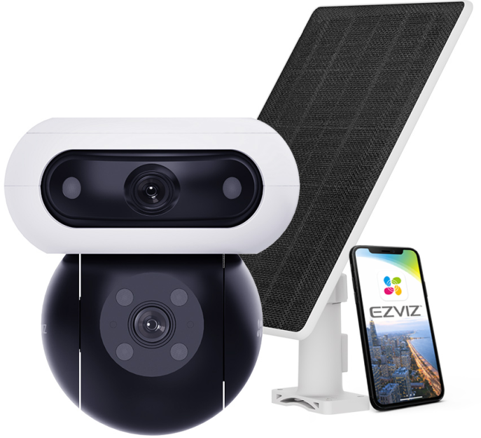 CB90x/SP KIT - Kamera obrotowa WiFi 2x 2K+ 4G, Dual Light 35m, Panel Solarny, Audio  - EZVIZ | CB90x/SP KIT
