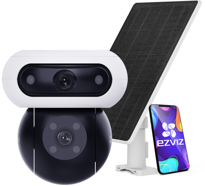 CB90x/SP KIT - Kamera obrotowa WiFi 2x 2K+ 4G, Dual Light 35m, Panel Solarny, Audio  - EZVIZ | CB90x/SP KIT