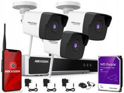Zestaw do Monitoringu WiFi 2Mpx 3 Kamery HWI-B120H-D/W, Rejestrator 8ch - Hikvision Hiwatch | HWI-B120H-D/W + NVR-8CH-W