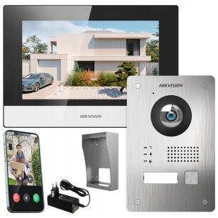 DS-KIS703-P-Y /  KIT-D2-PL703 - Wideodomofon Villa, zestaw 2-żyłowy IP, WiFi  - Hikvision | 6941264055143