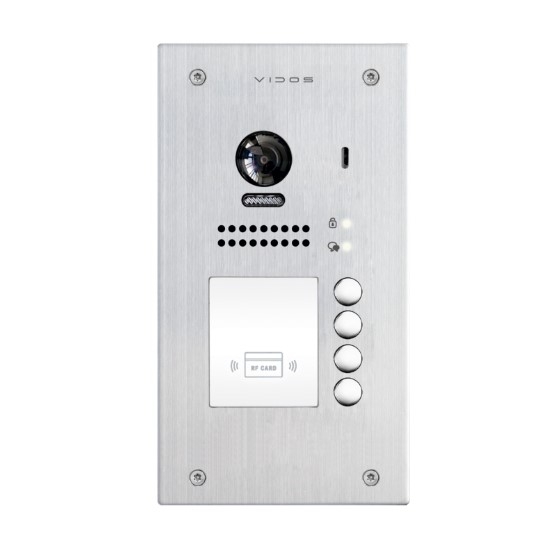 S1204A-2 -  Panel bramowy DUO 4-rodzinny z kamerą i czytnikiem zbliżeniowym RFID 125kHz - Vidos | S1204A-2