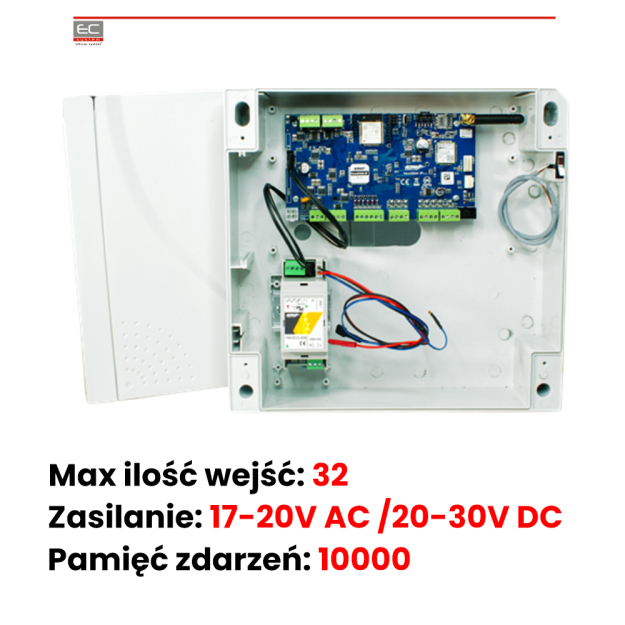 NeoGSM-IP-SET - Centrala alarmowa z komunikacją GSM / IP, obudowa plastikowa, zasilacz - ROPAM
