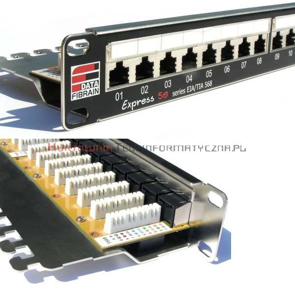 XE100.200 - UTP Patch Panel 24 porty z półką i polem opisowym kategoria 5e+ | XE100.200
