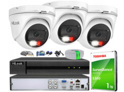 Zestaw do monitoringu TurboHD, 3 kamery zewnętrzne Hybrid Light 2Mpx, Rejestrator 4ch - HiLook by Hikvision | TVICAM-T2M-20DL + DVR-4CH-4MP