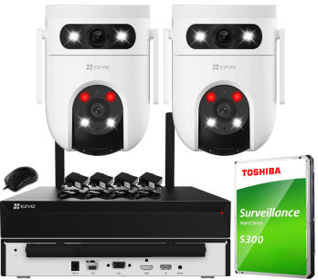 Zestaw Monitoringu WiFi 3Mpx+3Mpx, 2 Kamery Obrotowe H9c 2K, Dual Light + Autotracking, Audio - EZVIZ | H9c 3Mpx+3Mpx (x2) WIFI KIT