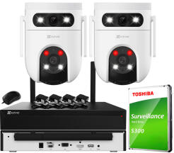 Zestaw Monitoringu WiFi 3Mpx+3Mpx, 2 Kamery Obrotowe H9c 2K, Dual Light + Autotracking, Audio - EZVIZ | H9c 3Mpx+3Mpx (x2) WIFI KIT