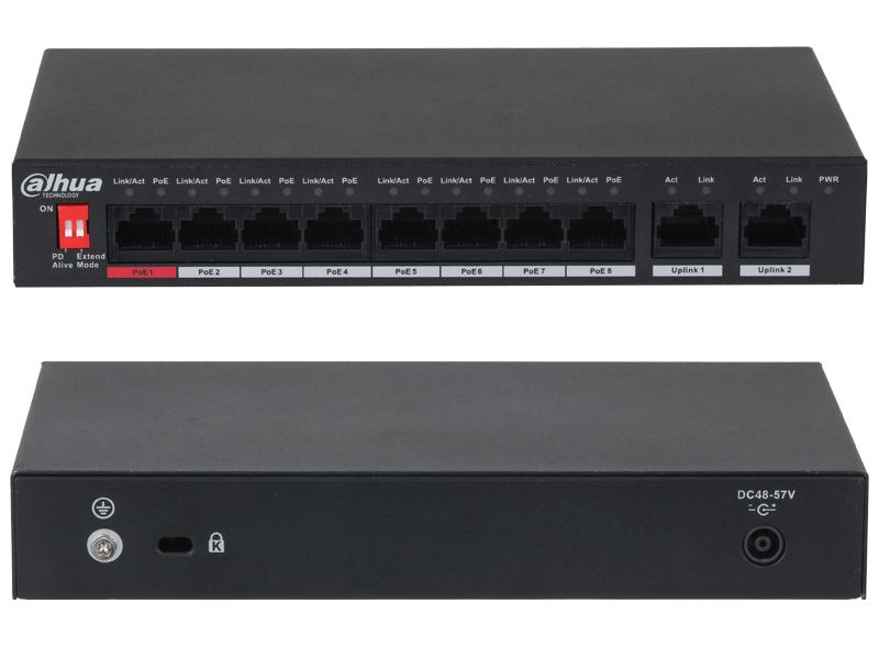 DH-PFS3009-8ET-96-V SWITCH POE 8 PTOS 60W