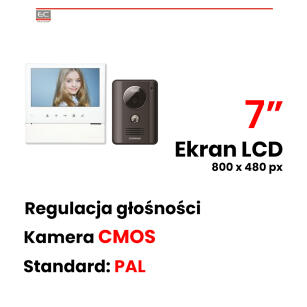 CDV-70H WHITE/DRC-4G DARK GREY - Wideodomofon głośnomówiący 7" z kamerą natynkową - Commax | CDV-70H WHITE/DRC-4G