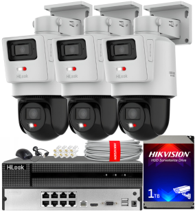 Zestaw do Monitoringu IP 2x 4Mpx, 3 Kamery TandemVu PTZ-N2D400M-DE/14, Smart Hybrid Light, PoE - HiLook by Hikvision | PTZ-N2D400M-DE/14(x3) POE KIT