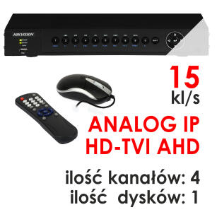 DS-7204HUHI-F1/N - Rejestrator 4-kanałowy 3.0 Mpix HD-TVI / AHD / ANALOG/ IP - HIKVISION | DS-7204HUHI-F1/N