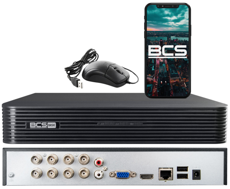 BCS-B-XVR0801(2.0) - Rejestrator 8-kanałowy 5w1, do 5Mpx, 1x SATA - BCS Basic | 5904890707412
