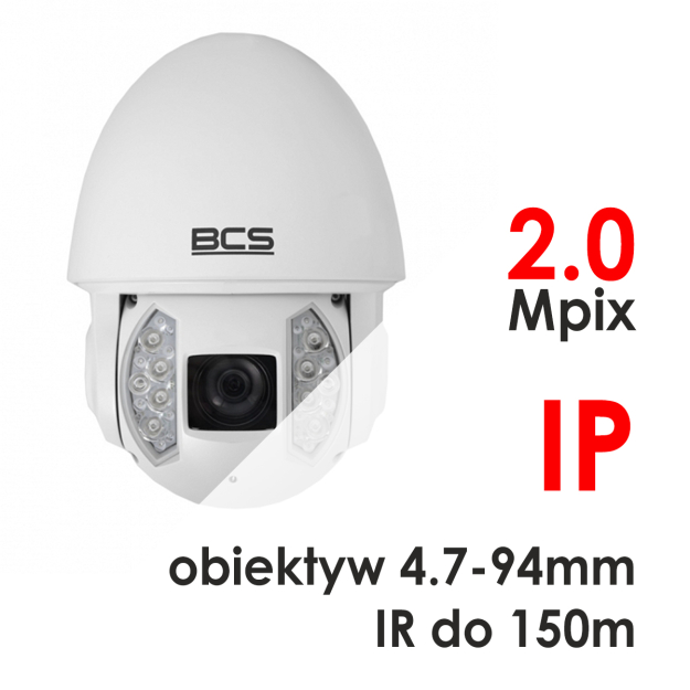 BCS-SDIP8220 - Kamera szybkoobrotowa 2.0 Mpix IP 4.7-94mm IR 150m microSD - BCS